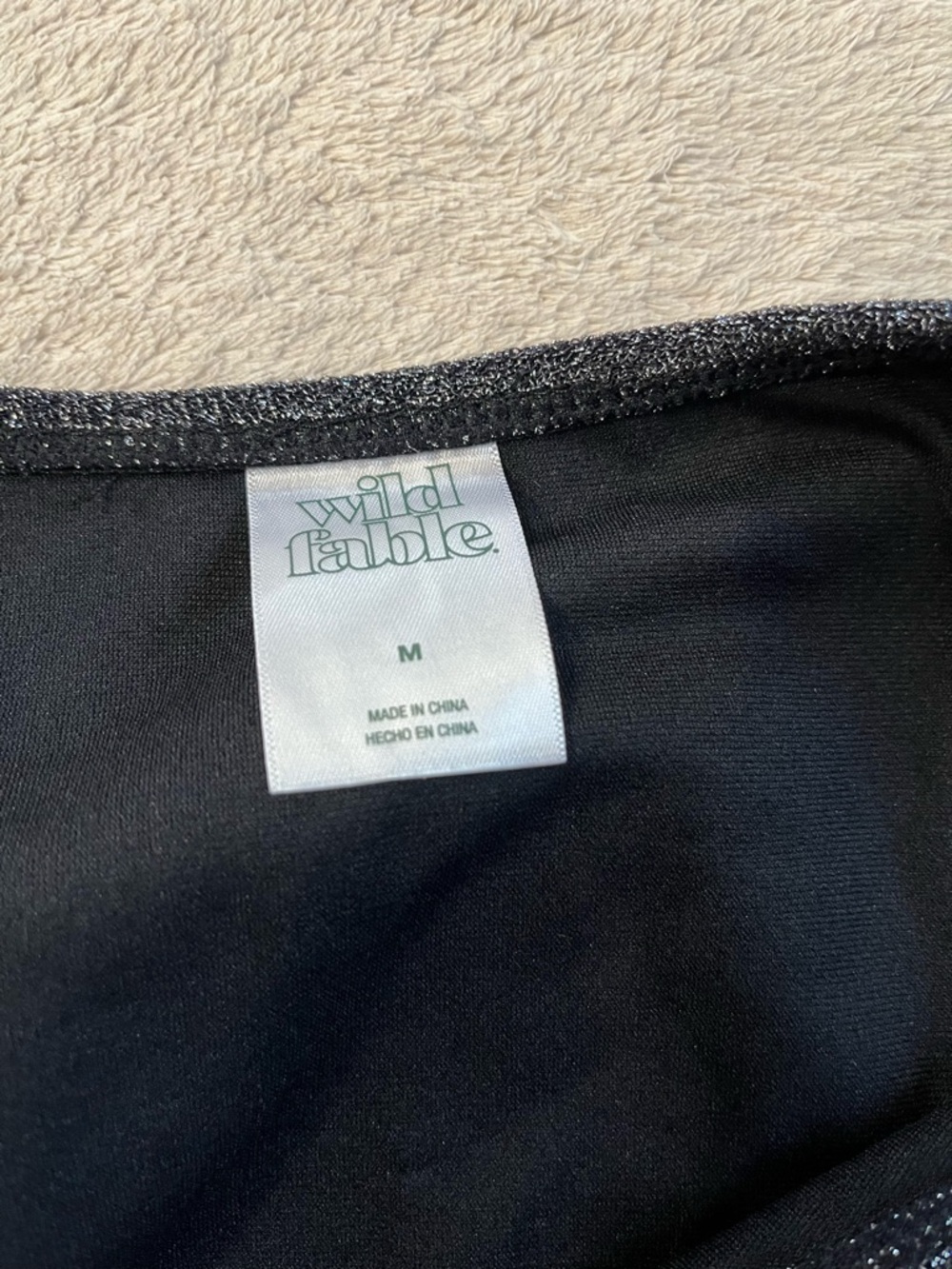 Wild Fable Women Black Low Rise Bikini Bottoms Medium (8-10) NWT Metallic Cheeky - Picture 6 of 7